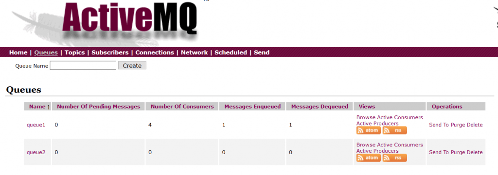 ActiveMQ Console ActiveMQ Console