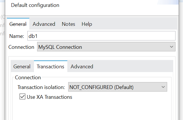 Enable XA Transactions in Database Config Enable XA Transactions in Database Config